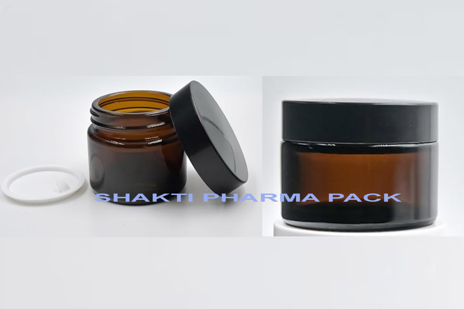 30GM AMBER BLACK GLASS JAR