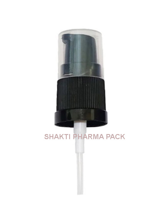 18MM SERUM PUMP BLACK WITH TRANSPARENT CAP