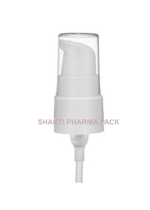 18MM SERUM PUMP WHITE WITH TRANSPARENT CAP
