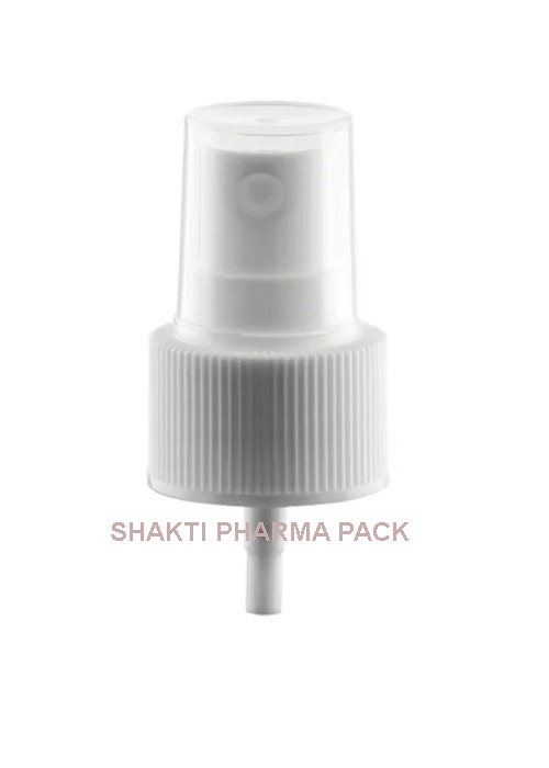 20MM SPRAY PUMP WHITE WITH TRANSPARENT CAP